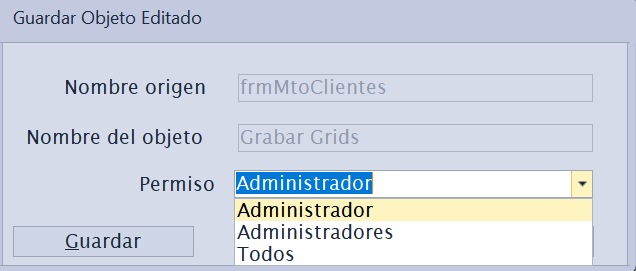 Diálogo de Guardar layout con el selector de alcance
