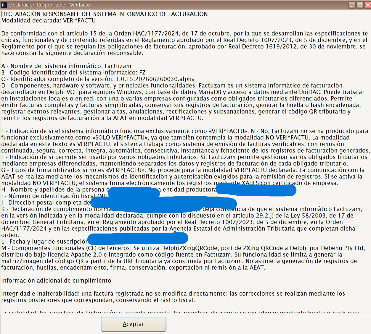 Declaración responsable